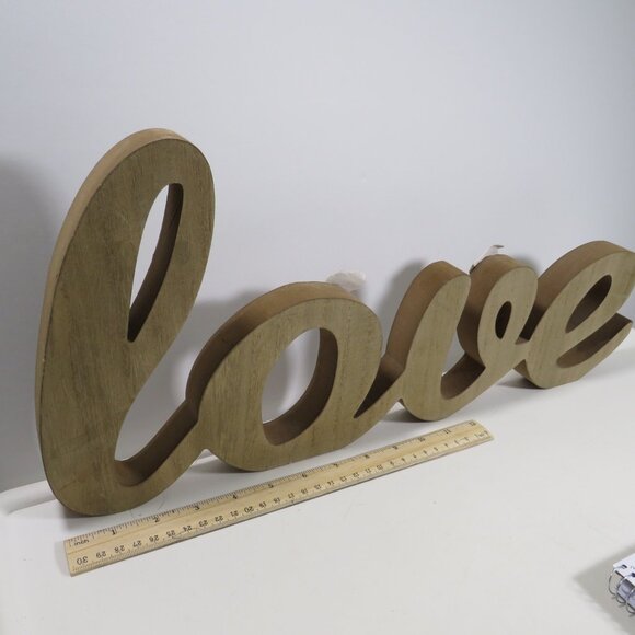 LOVE Sign 20" long Thick, WOOD GRAIN FINISH, stands by self, Wedding, Decor - Picture 1 of 9